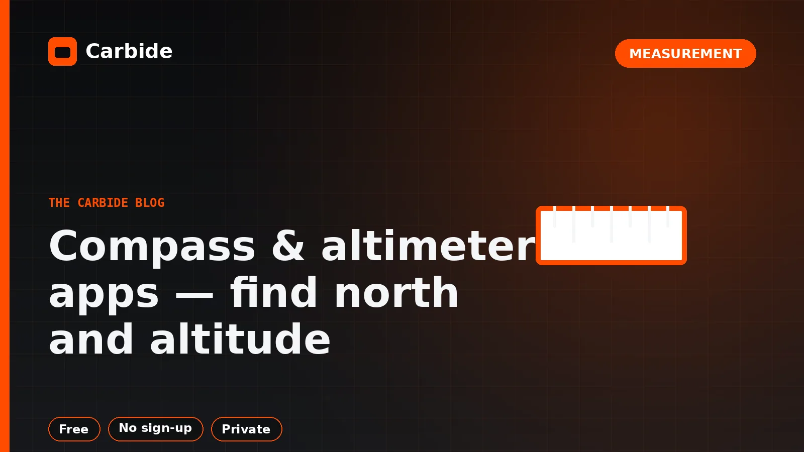 Compass & altimeter apps — find north and altitude — Carbide blog illustration, Measurement