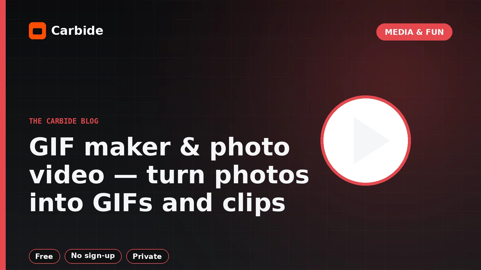 GIF maker & photo video — turn photos into GIFs and clips — Carbide blog illustration, Media & Fun